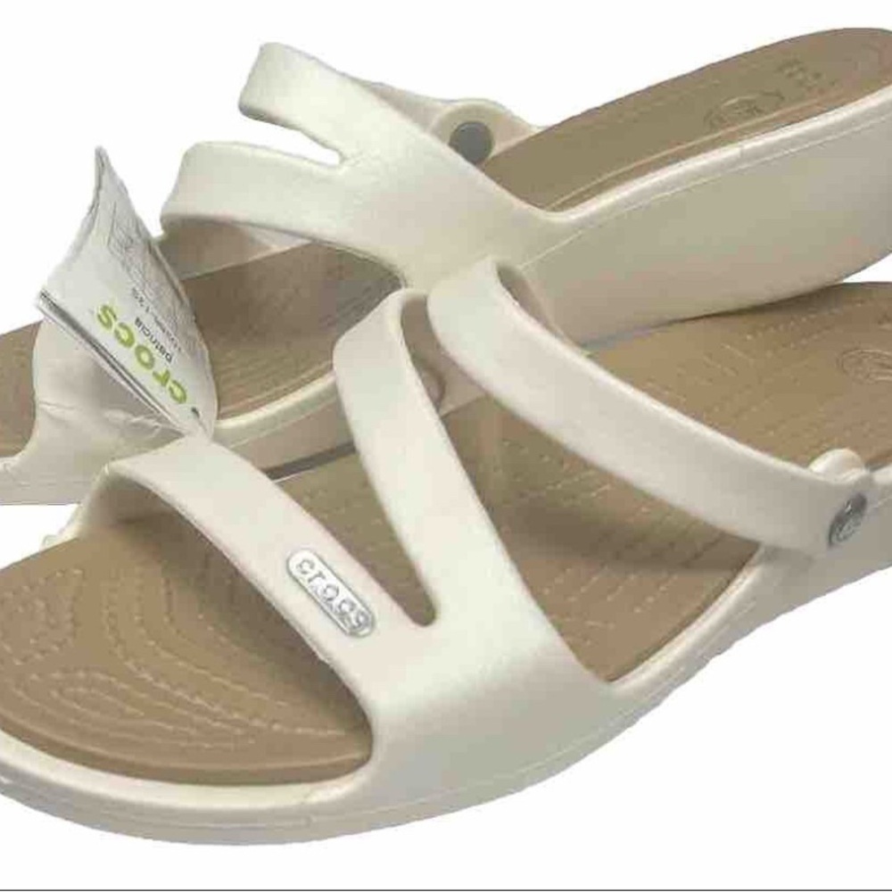 CROCS Cream Slide Sandals